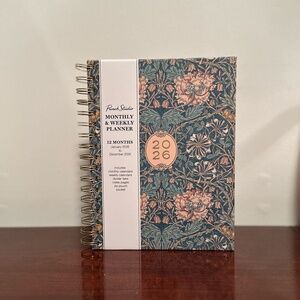 Punch Studio Monthly & Weekly Spiral Planner January - December 2026 Teal Floral